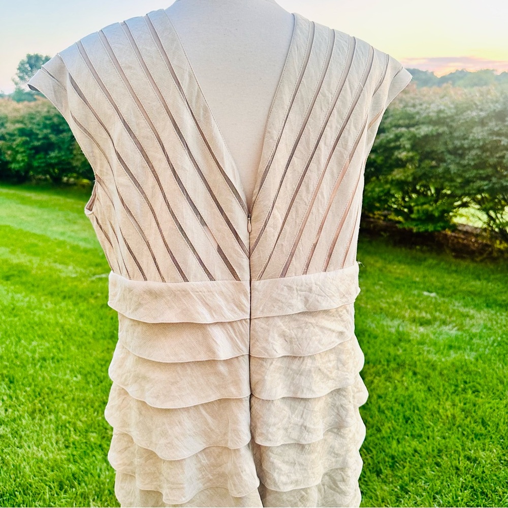 David’s Bridal Tiered Champagne Gold Shimmer Gown - Picture 11 of 15